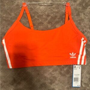 Adidas Vibrant Orange scoop bralette NWT